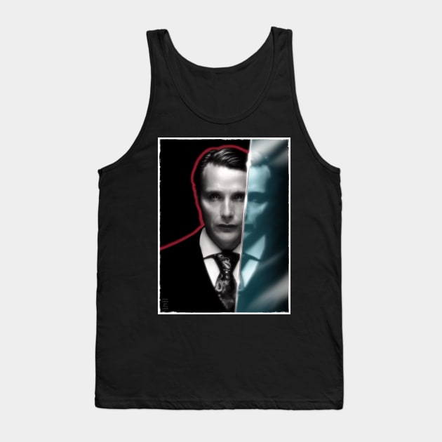 Black and White Hannibal Mirror Tank Top by OrionLodubyal